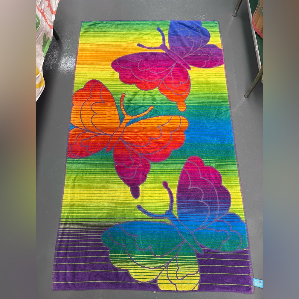 Vintage Rainbow Terrisol Beach Towel